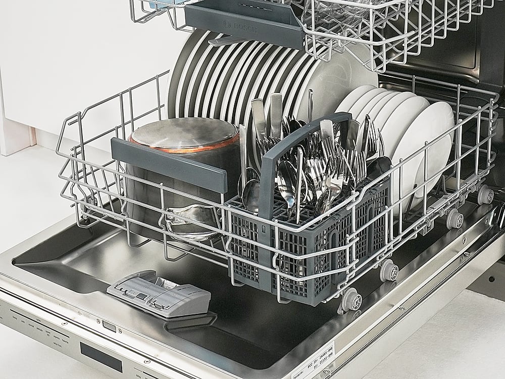 Alt View 20. Bosch - 800 Series 24” Top Control Smart Built-In Stainless Steel Tub Dishwasher with Flexible 3rd Rack - Stainless Steel.