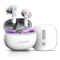 LINNER - Nova Noise Canceling OTC Bluetooth Hearing Aids with Volume Control and Wireless Microphone - White - Front_Zoom