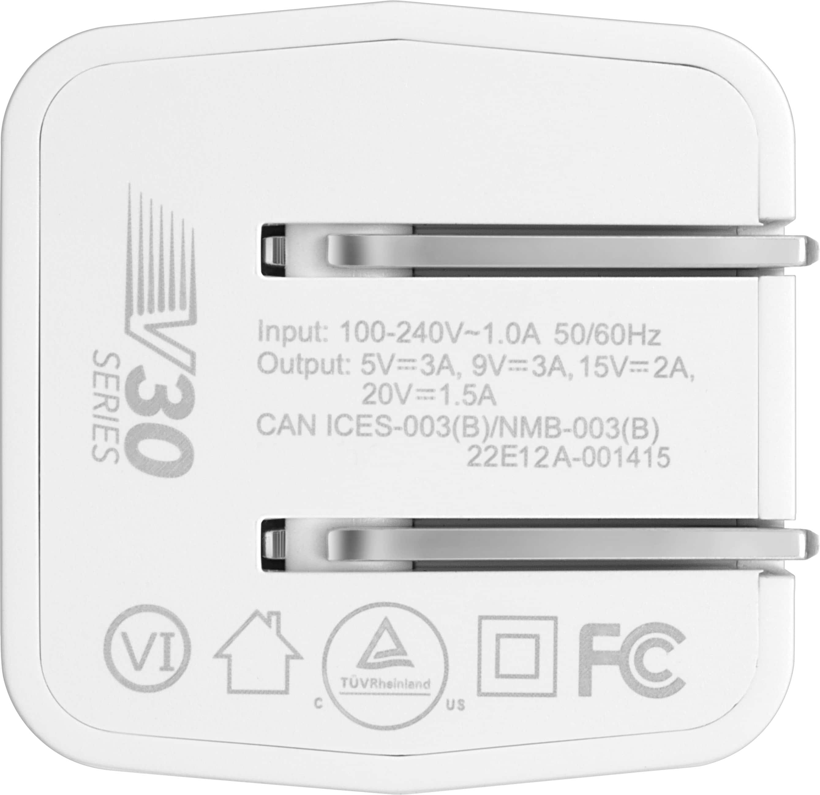 Alt View 18. Insignia™ - 30W USB-C Foldable Wall Charger for iPhone 15/14/13/12 Series, Samsung Smartphones, iPad, MacBook Air, Tablets and More - White.