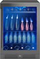 Zephyr - Presrv 24 in. 7-Bottle and 112-Can Built-In or Freestanding Single Zone Beverage Cooler - Black Stainless Steel