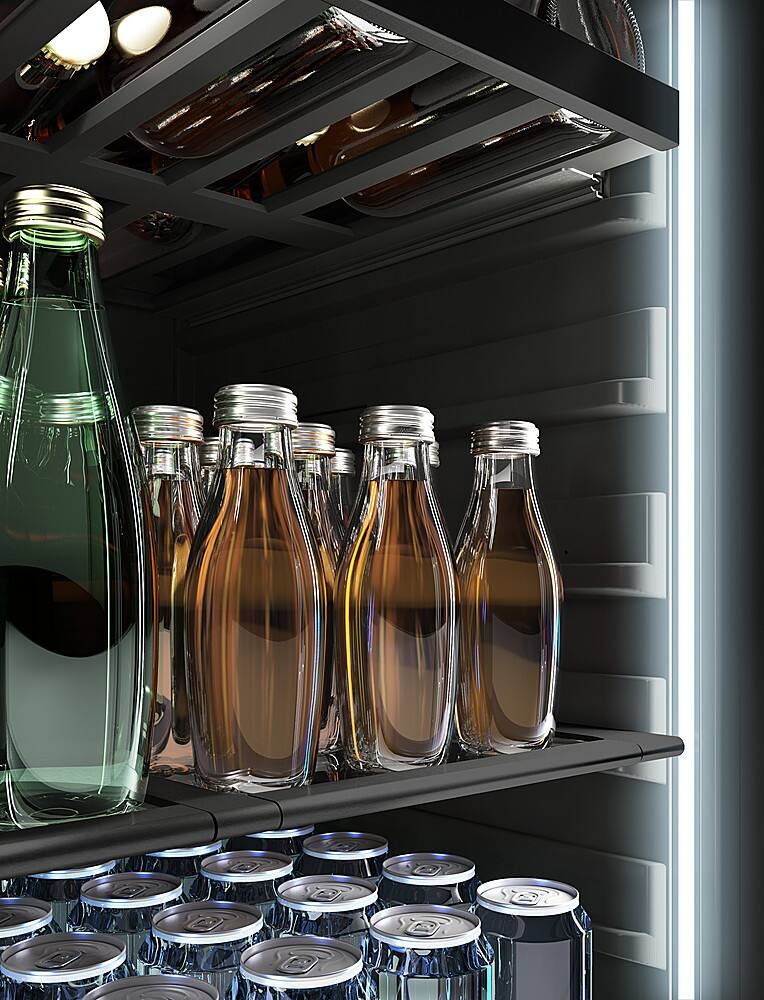 Alt View 21. Zephyr - Presrv 24 in. 7-Bottle and 112-Can Built-In or Freestanding Single Zone Beverage Cooler - Black Stainless Steel.
