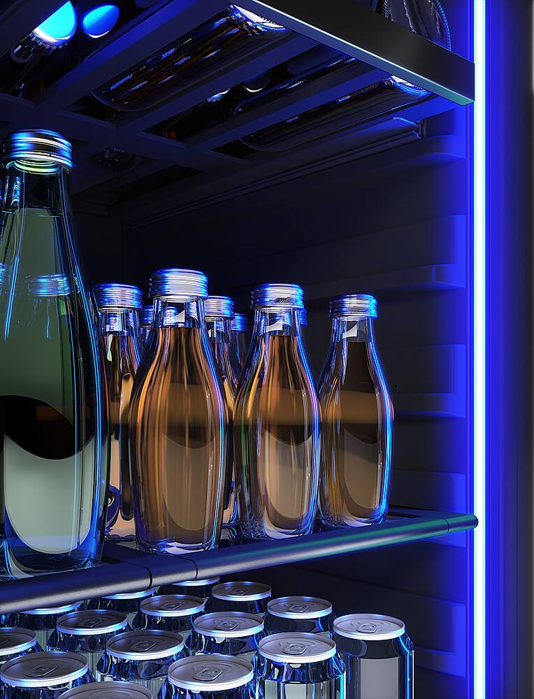 Alt View 22. Zephyr - Presrv 24 in. 7-Bottle and 112-Can Built-In or Freestanding Single Zone Beverage Cooler - Black Stainless Steel.