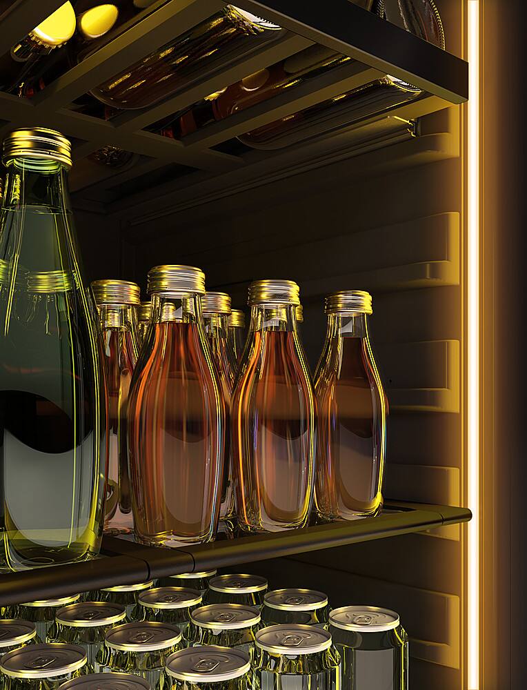 Alt View 23. Zephyr - Presrv 24 in. 7-Bottle and 112-Can Built-In or Freestanding Single Zone Beverage Cooler - Black Stainless Steel.