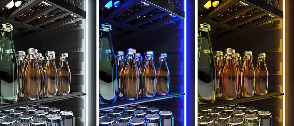 Alt View 26. Zephyr - Presrv 24 in. 7-Bottle and 112-Can Built-In or Freestanding Single Zone Beverage Cooler - Black Stainless Steel.