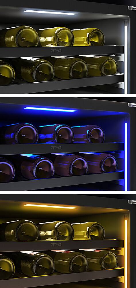 Alt View 23. Zephyr - Presrv 24 in. 45-Bottle Built-In or Freestanding Dual Zone Wine Cooler - black stainless steel.