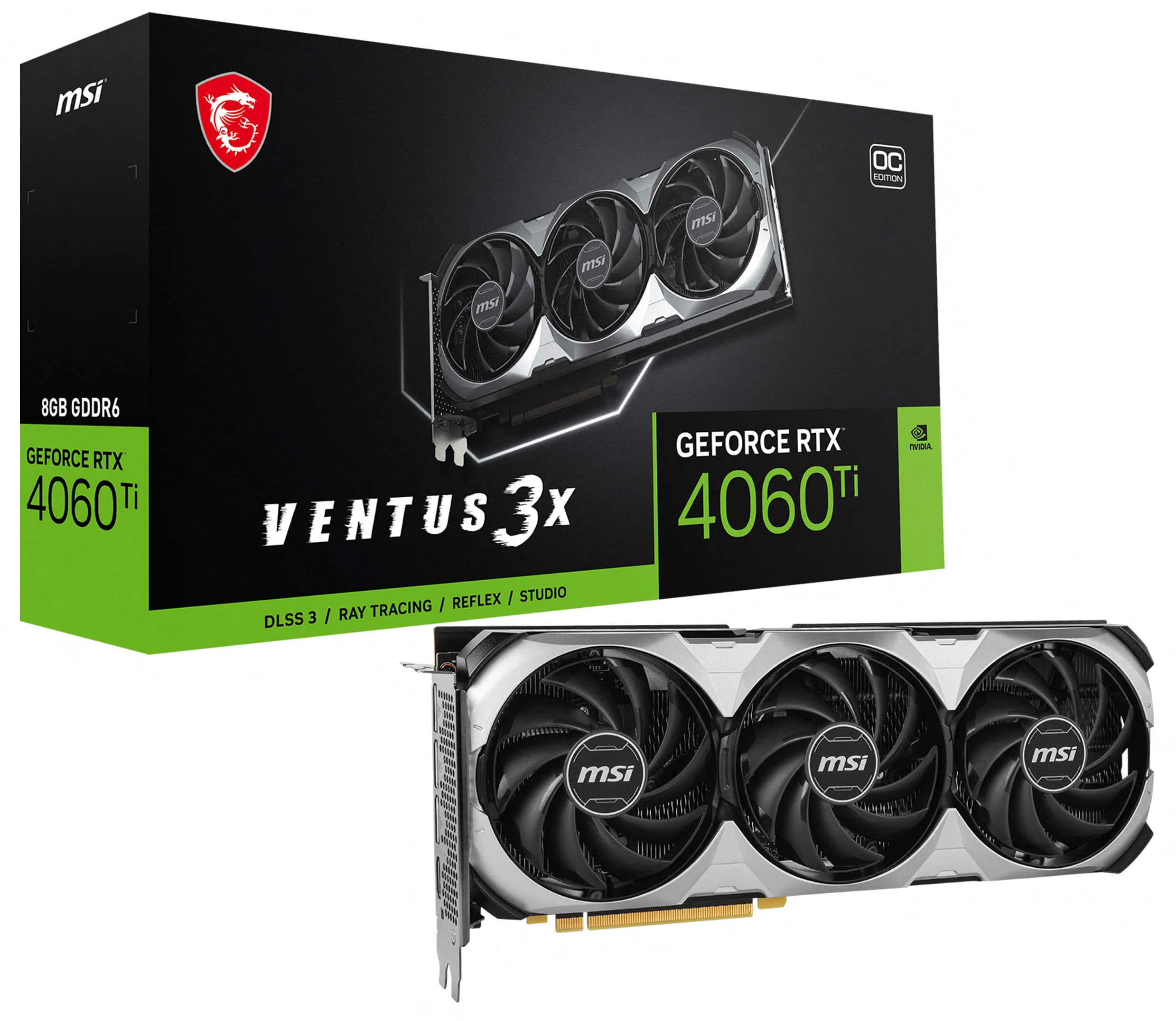 MSI Ventus GeForce RTX 4060 Ti Video Card RTX 4060 Ti VENTUS 3X 8G OC