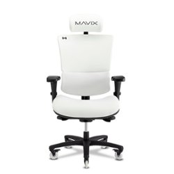 Mavix - M9 Wide Seat M-Foam Gaming Chair with Headrest - White - Front_Zoom