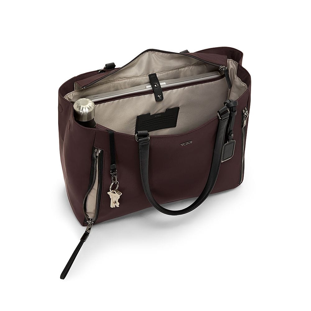 Angle View: TUMI - Voyageur Valetta Large Tote - Deep Plum