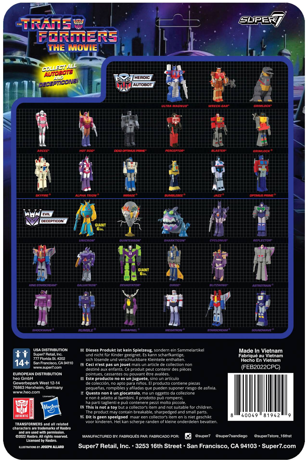 Left. Super7 - ReAction 6 in Plastic Transformers Action Figure - Unicron Toy Prototype.