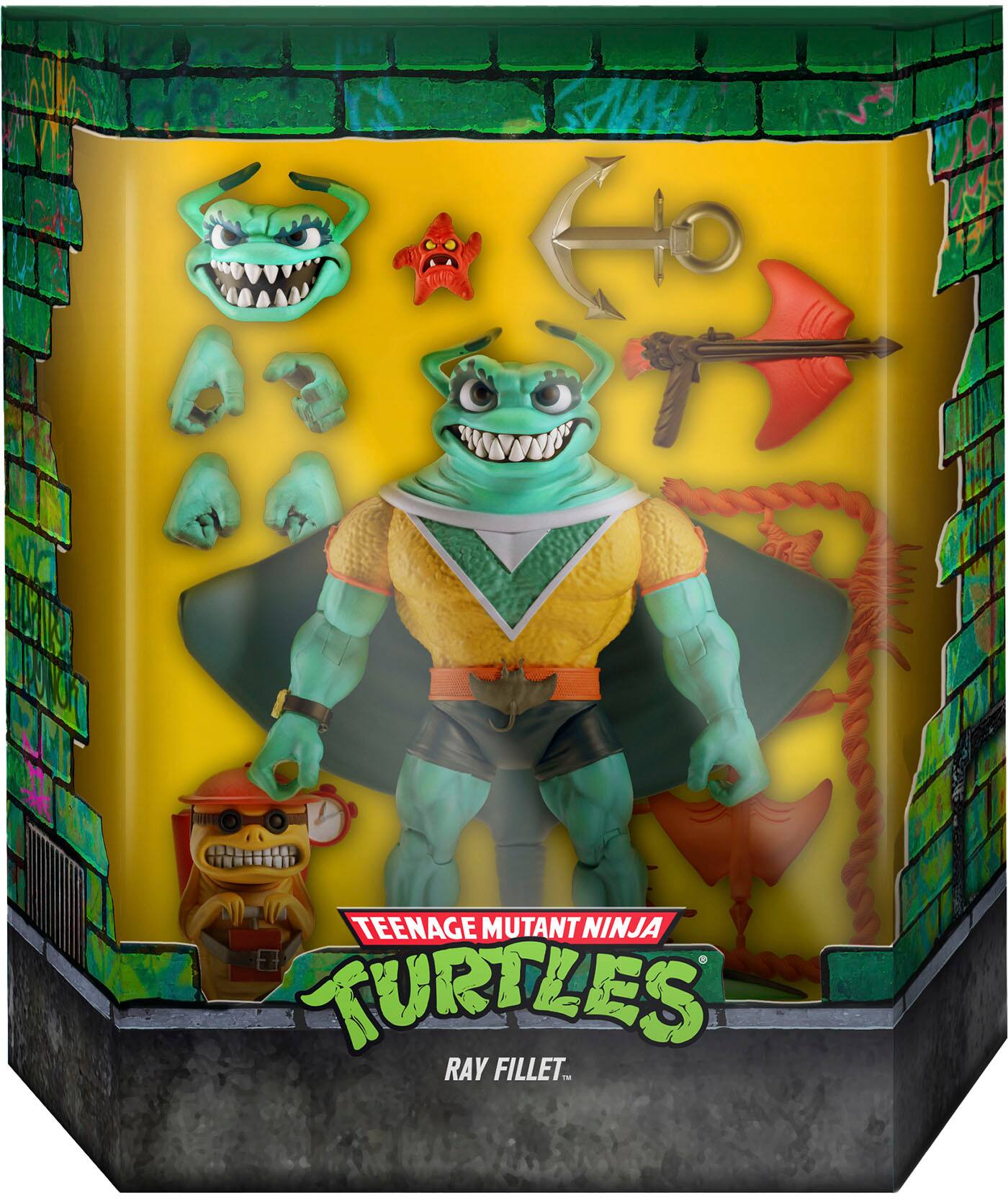 Angle. Super7 - ULTIMATES! 7 in Plastic Teenage Mutant Ninja Turtles Action Figure - Ray Fillet.