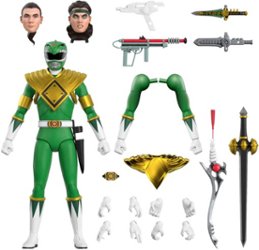 Super7 - ULTIMATES! 7 in Plastic Mighty Morphin Power Rangers Action Figure - Green Ranger - Front_Zoom