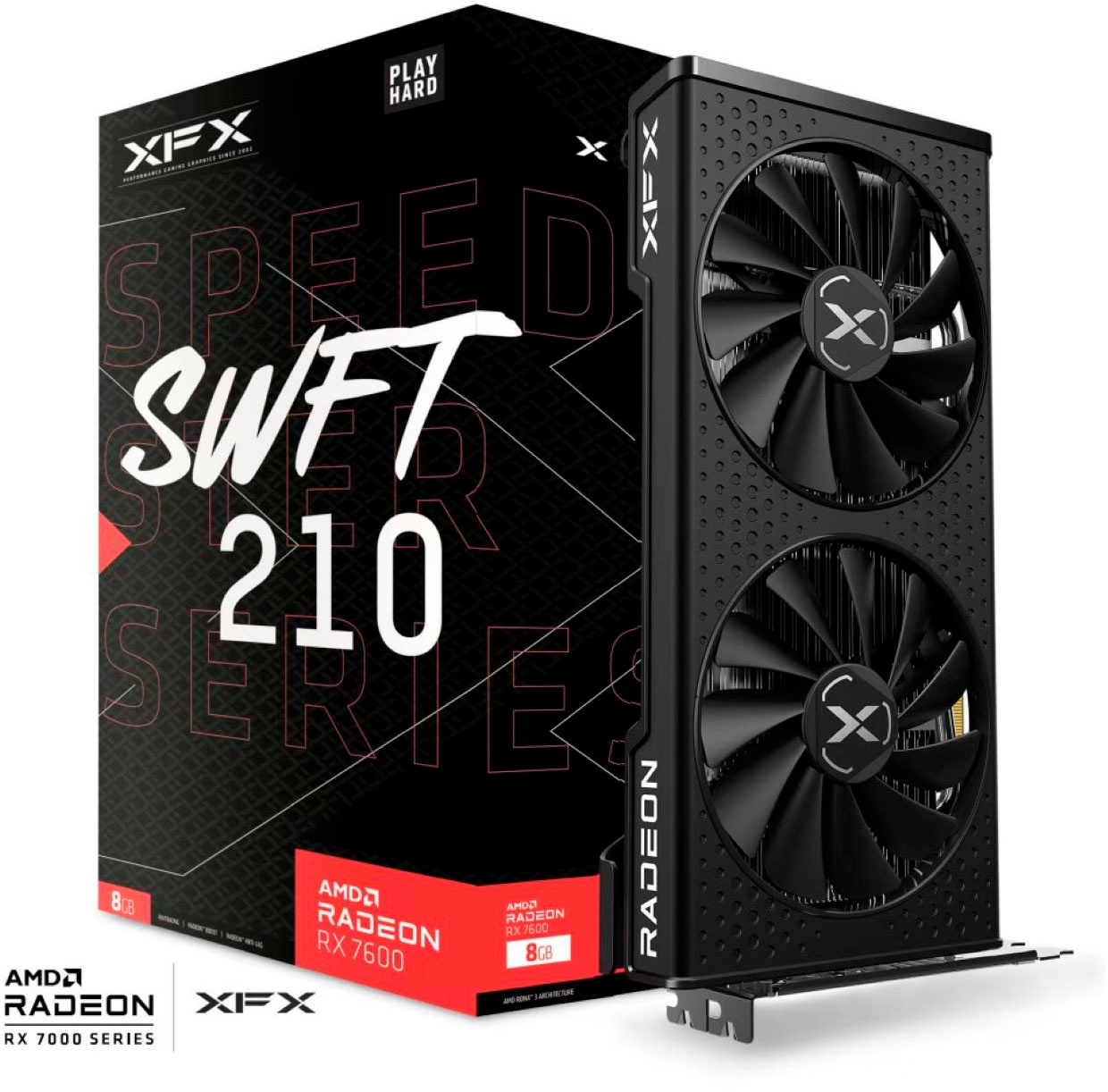 XFX SPEEDSTER SWFT210 AMD Radeon RX 7600 Core 8GB GDDR6 PCI Express 4.0 ...