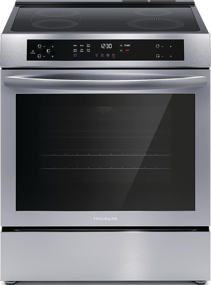 Frigidaire - 5.3 Cu. Ft. Front Control Electric Induction Range with Convection Bake - Stainless Steel - Front_Zoom