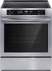 Front. Frigidaire - 5.3 Cu. Ft. Front Control Electric Induction Range with Convection Bake - Stainless steel.