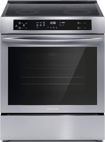 Frigidaire - 5.3 Cu. Ft. Front Control Electric Induction Range with Convection Bake - Stainless Steel