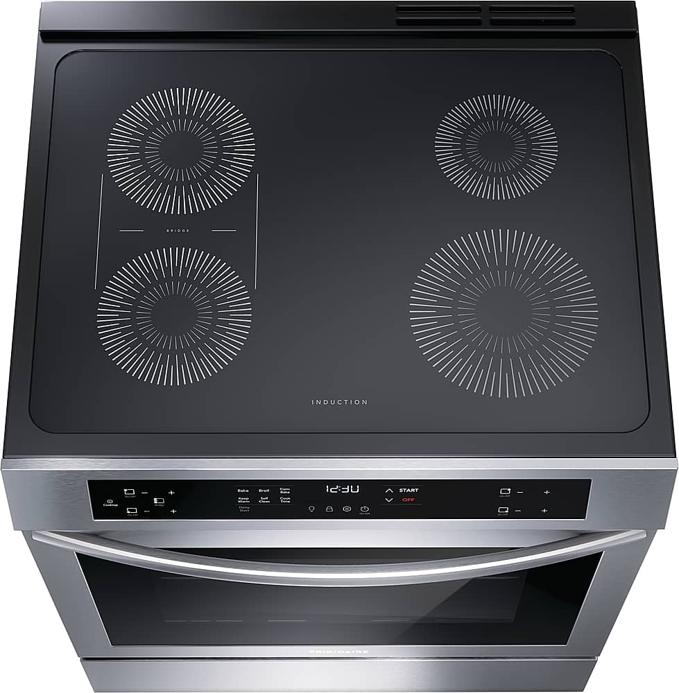 Alt View 13. Frigidaire - 5.3 Cu. Ft. Front Control Electric Induction Range with Convection Bake - Stainless steel.