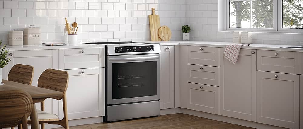 Alt View 18. Frigidaire - 5.3 Cu. Ft. Front Control Electric Induction Range with Convection Bake - Stainless steel.