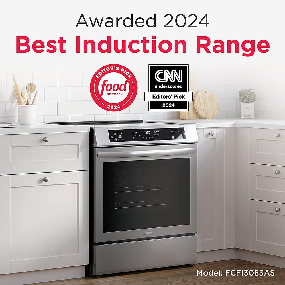 Awarded 2024 Best Induction Range - Editor's Pick - CNN Food Underscored Network - 2024 - Prigidaire Model: FCFI3083AS