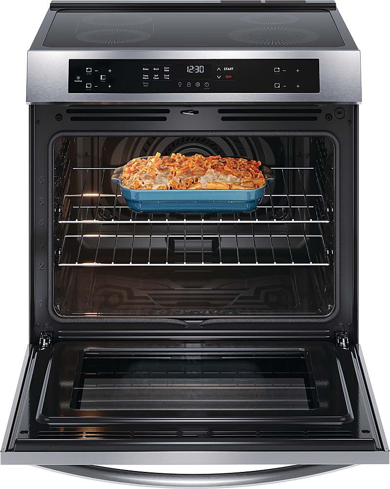 Alt View 2. Frigidaire - 5.3 Cu. Ft. Front Control Electric Induction Range with Convection Bake - Stainless steel.