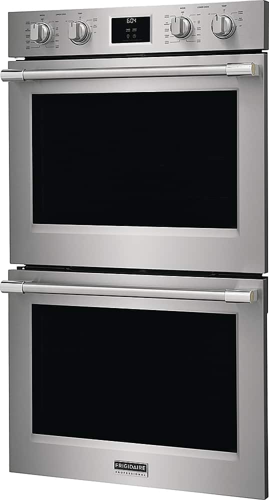 Angle. Frigidaire - Professional 30" Built-in Electric Double Wall Oven with Total Convection - Stainless Steel.