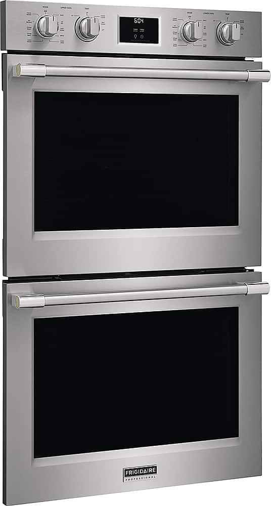 Left. Frigidaire - Professional 30" Built-in Electric Double Wall Oven with Total Convection - Stainless Steel.