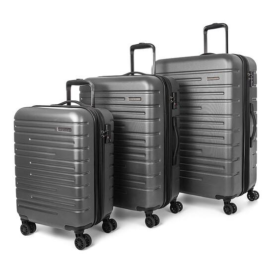 Bugatti Geneva Luggage Set 3 Piece Charcoal HLG3803BU CHARCOAL Best Buy