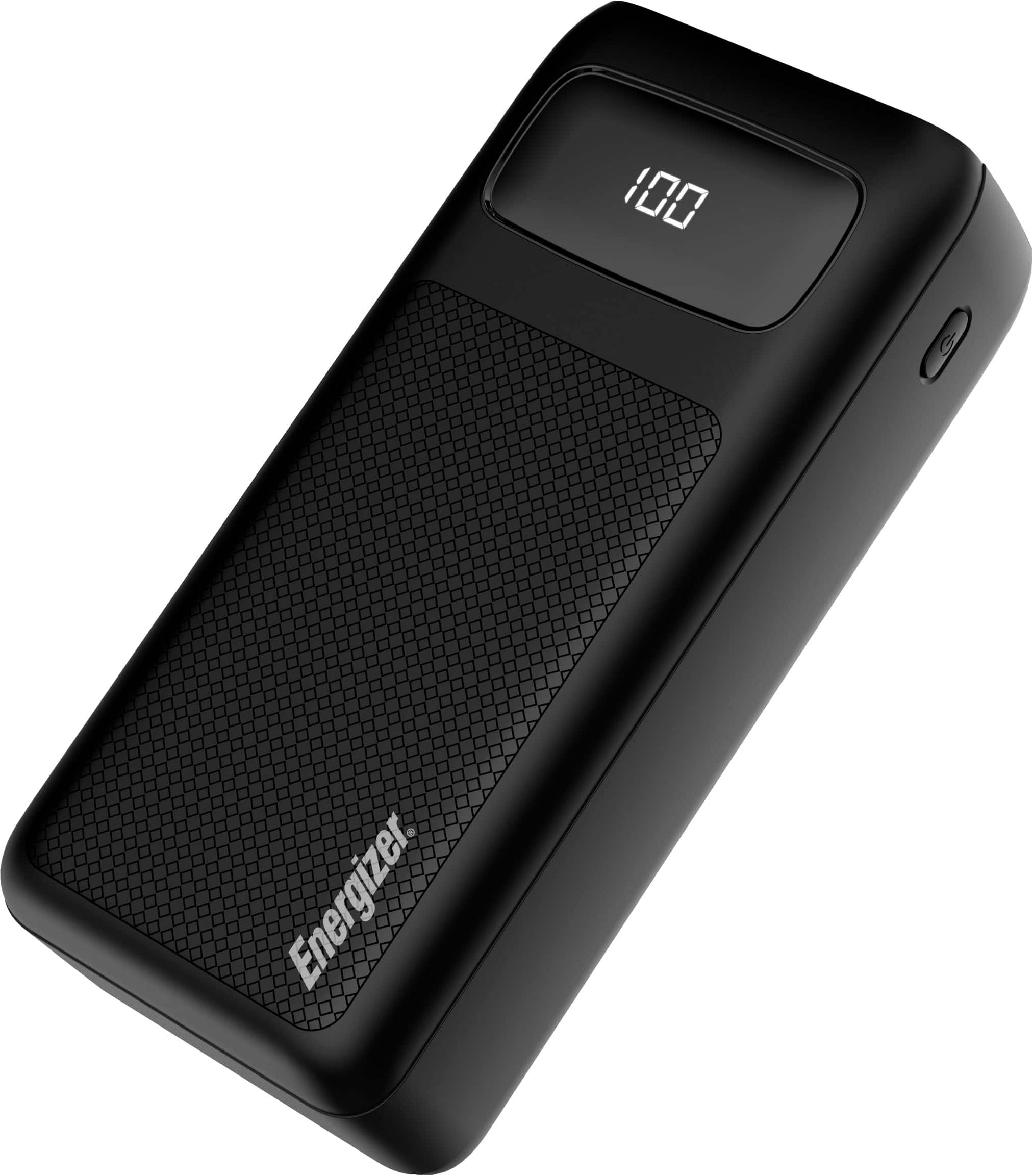 Front. Energizer - Ultimate Lithium 30,000 mAh 30W PD USB-C Universal Portable Battery Charger/Power Bank with 6 Ports and LCD Display - Black.