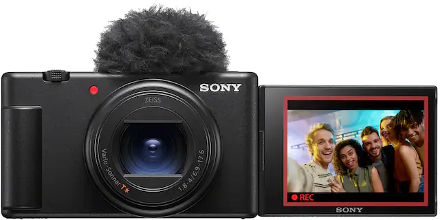 Front. Sony - ZV1 II 20.1-Megapixel Digital Camera for Content Creators and Vloggers - Black.