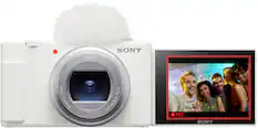 Front. Sony - ZV-1 II 20.1-Megapixel Digital Camera for Content Creators and Vloggers - White.