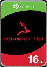 Front. Seagate - IronWolf Pro 16TB Internal SATA NAS Hard Drive with Rescue Data Recovery Services - Red.