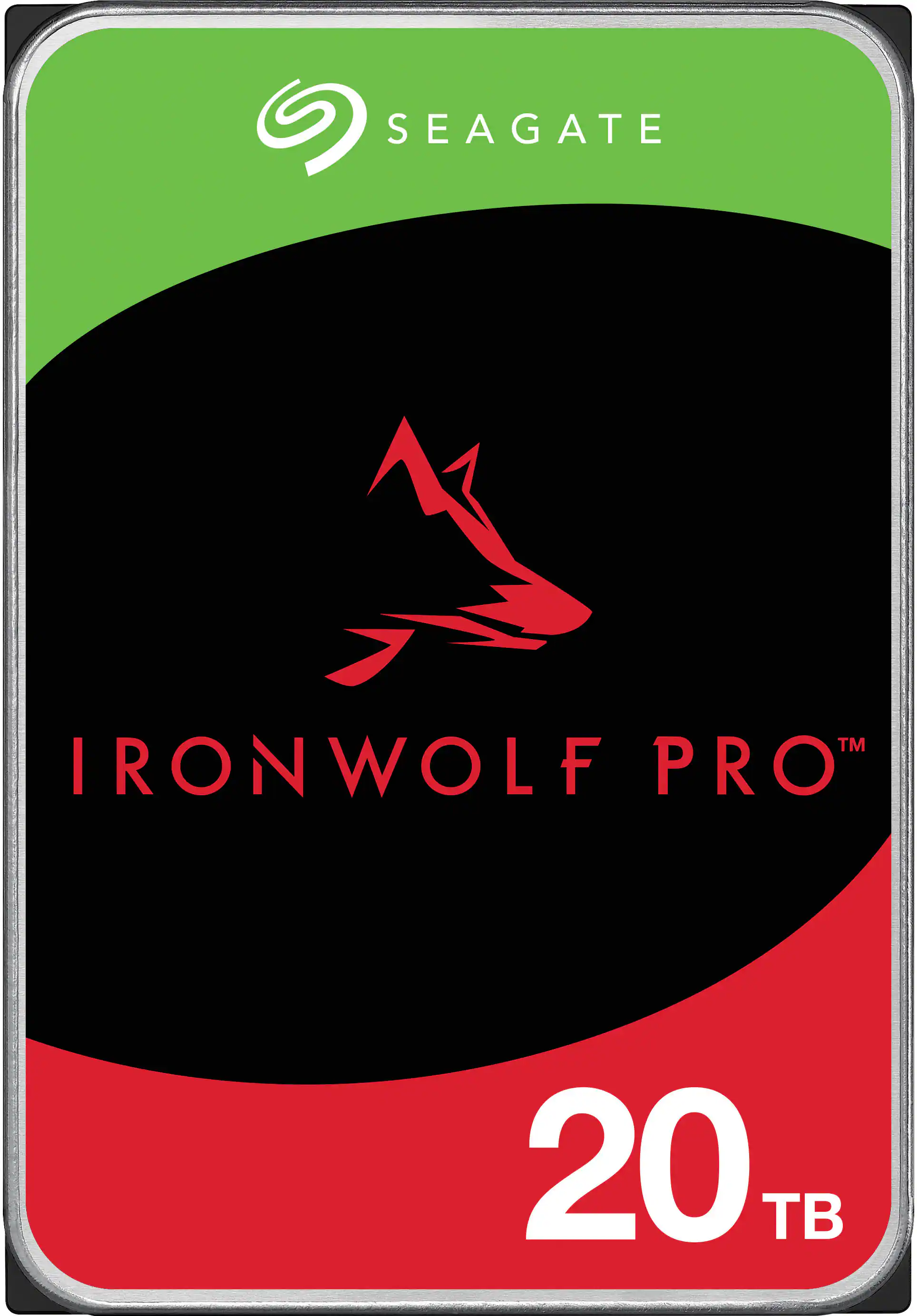 Front. Seagate - IronWolf Pro 20TB Internal SATA NAS Hard Drive with Rescue Data Recovery Services - Red.