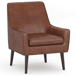 Simpli Home - Robson Accent Chair - Distressed Saddle Brown - Front_Zoom