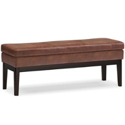 Simpli Home - Carlson Ottoman Bench - Distressed Saddle Brown - Front_Zoom