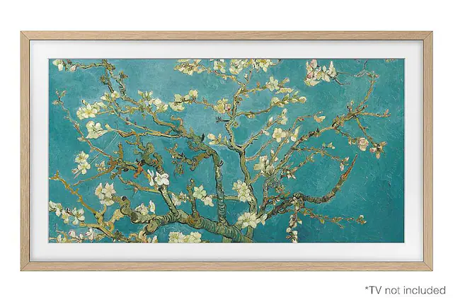 Front. Samsung - 32” The Frame Customizable Bezel - Modern Teak.