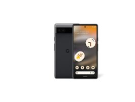 Google - Geek Squad Certified Refurbished Pixel 6a 128GB (Unlocked) - Charcoal - Front_Zoom
