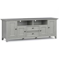 Simpli Home - Amherst solid wood 72 inch Wide Transitional TV Media Stand For TVs up to 80 inches - Fog Grey - Front_Zoom