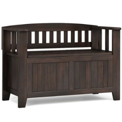 Simpli Home - Acadian Small Entryway Storage Bench - Brunette Brown - Front_Zoom