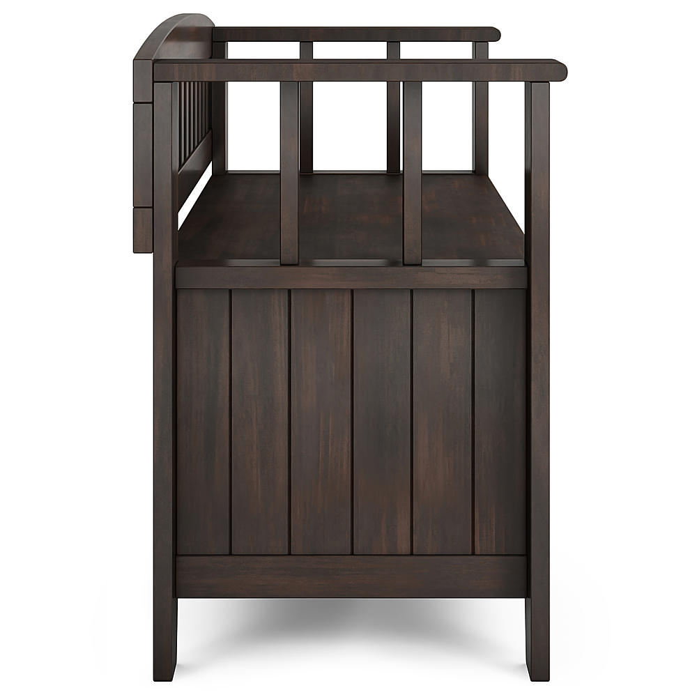 Best Buy: Simpli Home Acadian Small Entryway Storage Bench Brunette ...