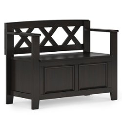 Simpli Home - Amherst Small Entryway Storage Bench - Hickory Brown - Front_Zoom