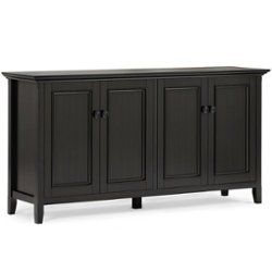 Simpli Home - Amherst Wide 4 Door Storage Cabinet - Hickory Brown - Front_Zoom