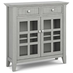 Simpli Home - Acadian Entryway Storage Cabinet - Fog Grey - Front_Zoom