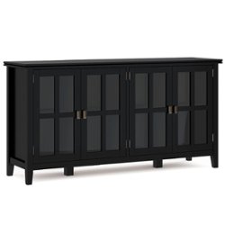 Simpli Home - Artisan Wide 4 Door Storage Cabinet - Black - Front_Zoom