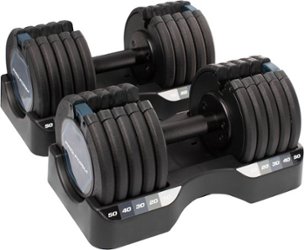 ProForm - 50 lb Select-A-Weight Dumbbell Set - Black - Front_Zoom
