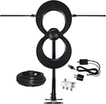 Antennas Direct - ClearStream MAX-XR Complete Amplified Indoor/Outdoor HDTV Antenna with 60-Mile Range - Black