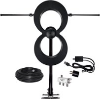 Antennas Direct - ClearStream MAX-XR Complete Amplified Indoor/Outdoor HDTV Antenna with 60-Mile Range - Black - Front_Zoom