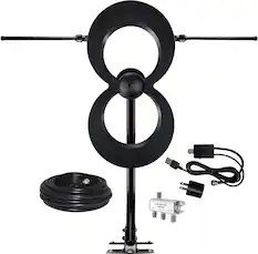 Front. Antennas Direct - ClearStream MAX-XR Complete Amplified Indoor/Outdoor HDTV Antenna with 60-Mile Range - Black.