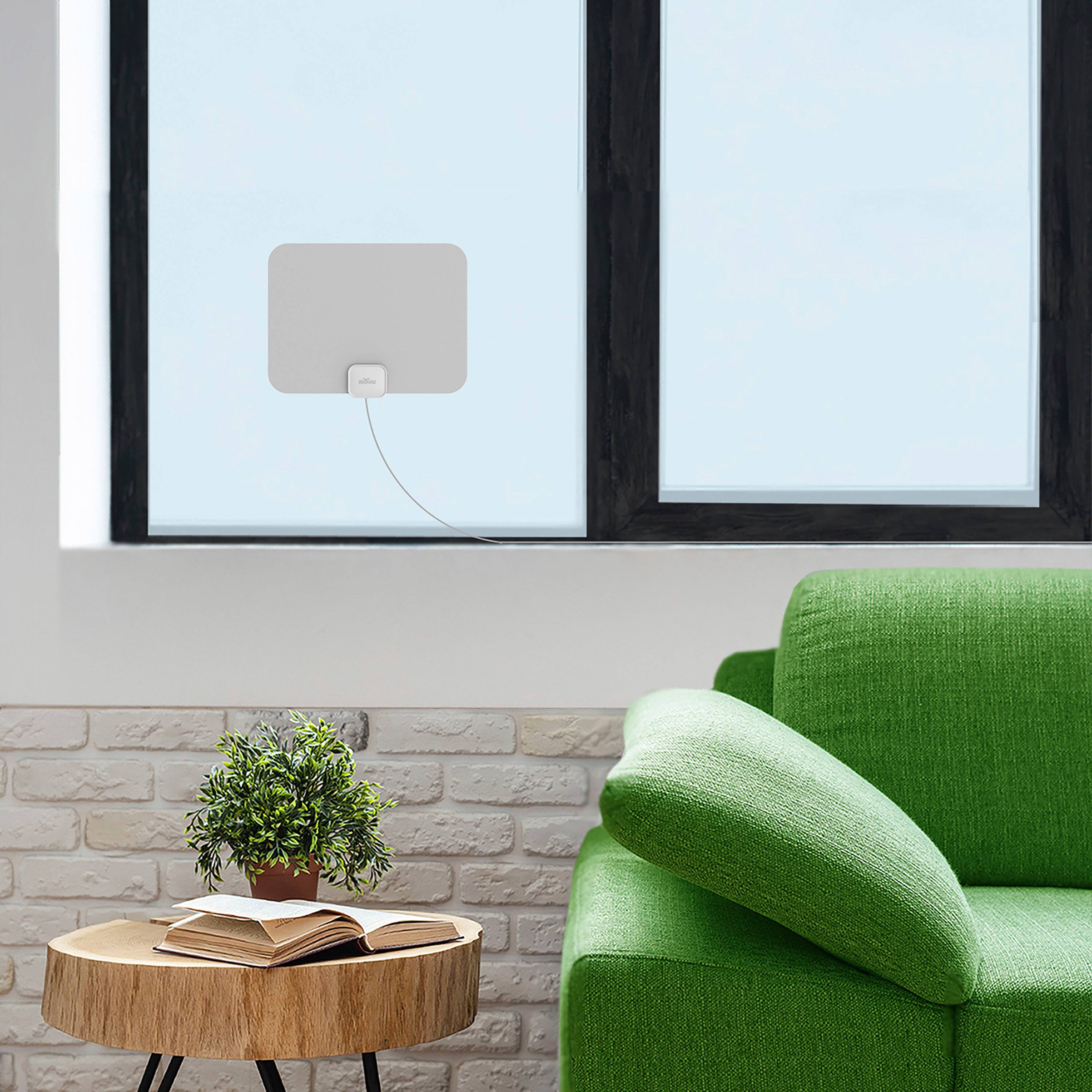 Alt View 12. Mohu - Leaf Amplified Indoor HDTV Antenna, 60-mile Range - Gray.