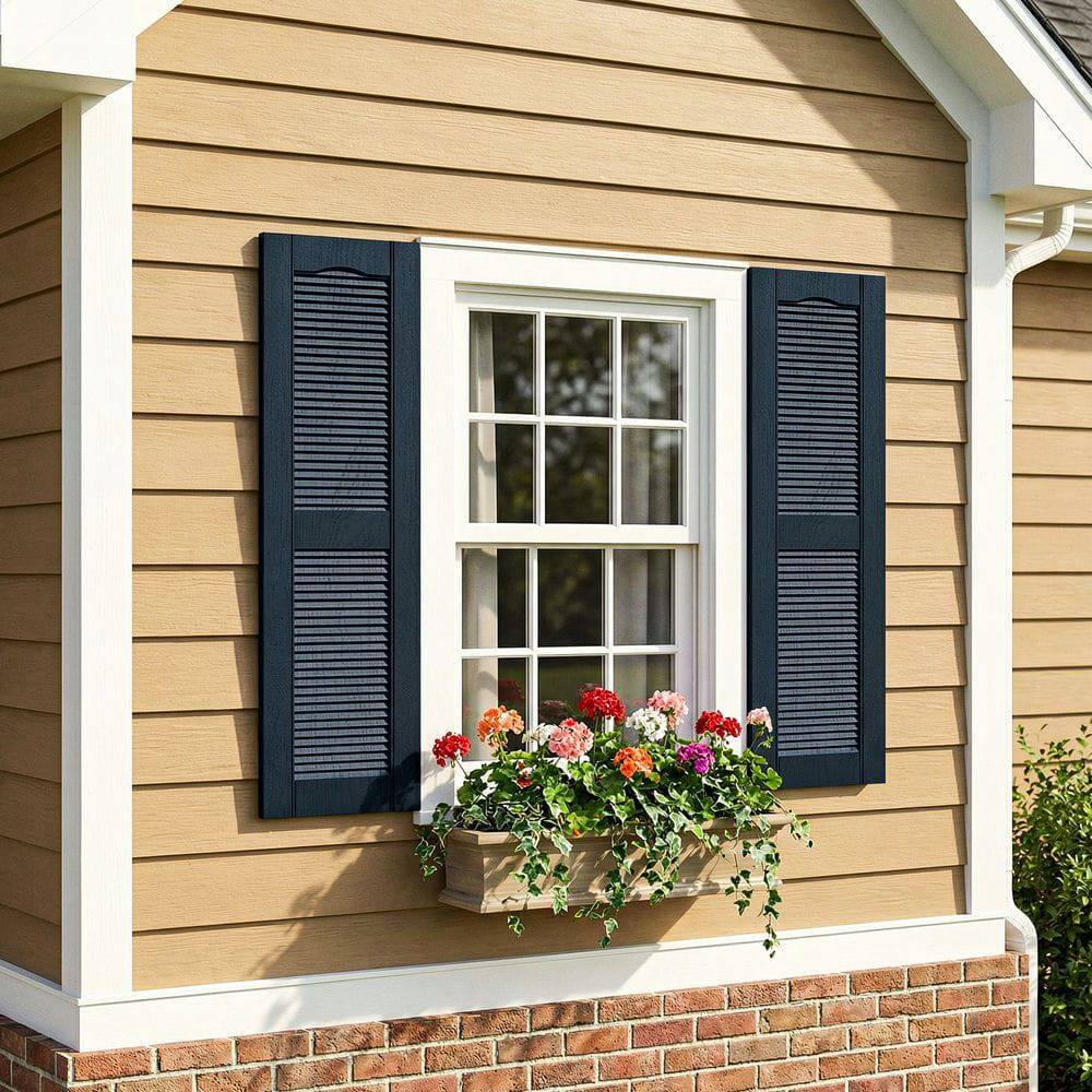 Alt View 5. Kadyn - Decorative Faux Shutters, Sturdy, Hassle-Free Design for Indoor & Outdoor Use, 14"x35", Blue - Blue.