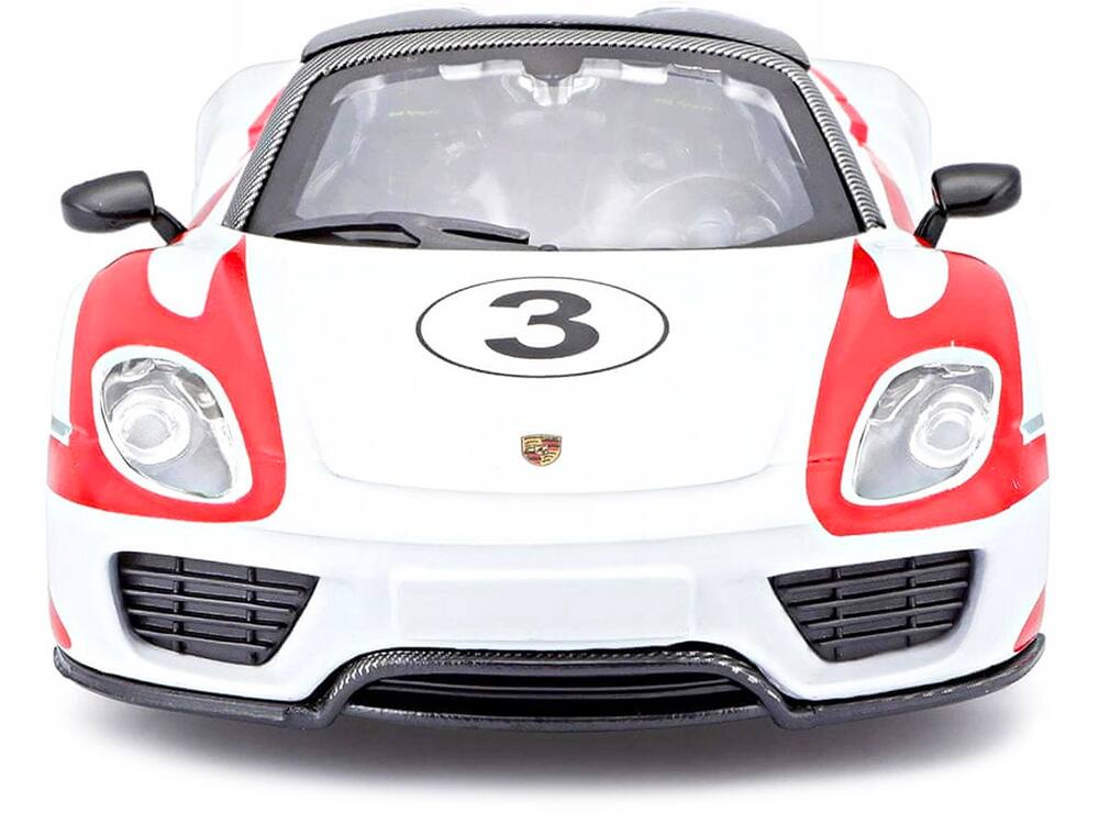 Alt View 3. Bburago - Porsche 918 Spyder Weissach #3 White 1/24 Diecast Model Car by Bburago.