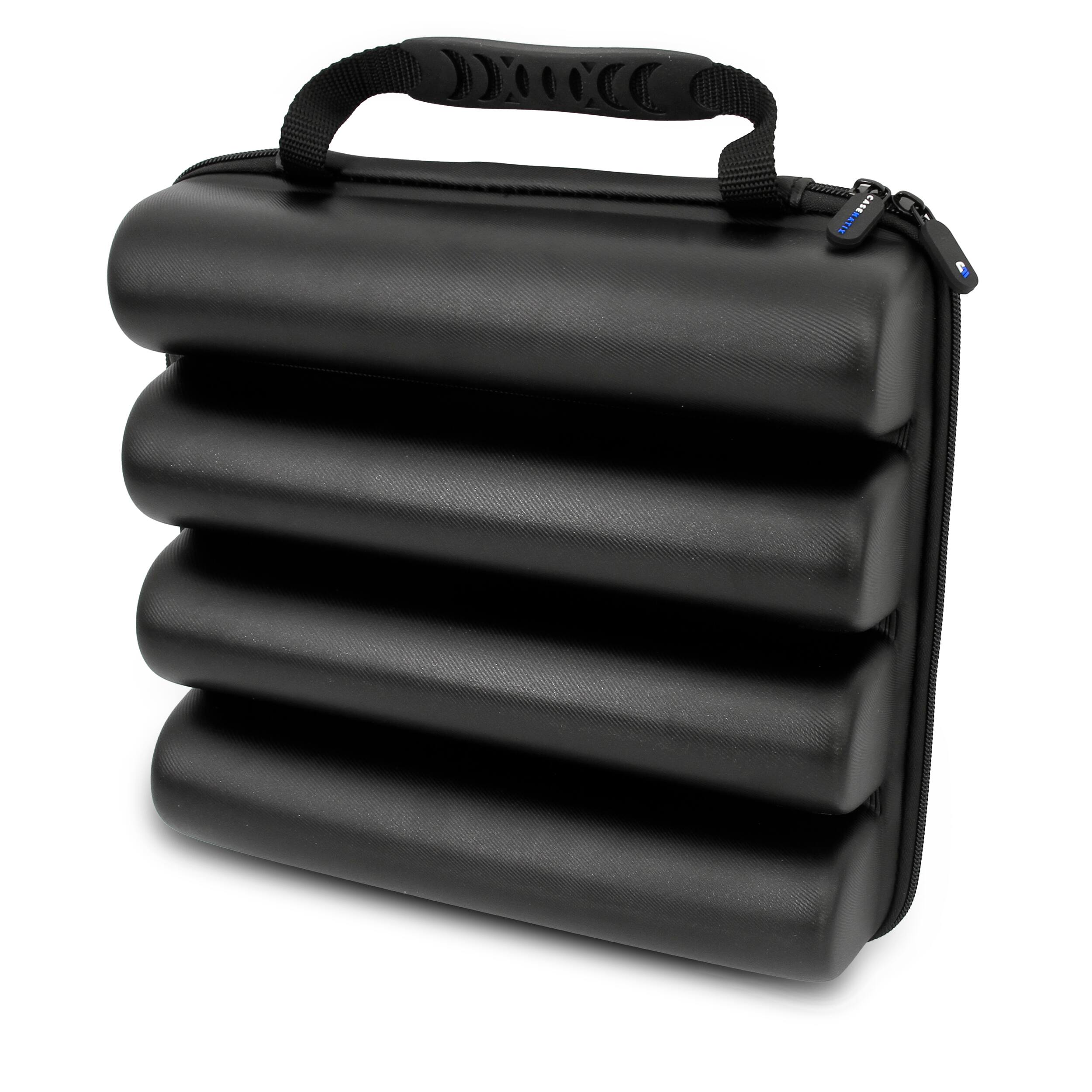Alt View 4. CASEMATIX - Wireless Microphone Case For Travel Fits up to Four 10.75" Mics With Accessory Storage and Built In Carry Handle - Black.